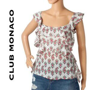 Club Monaco Floral Silk Cotton Top NWT Size M – Adjustable Straps